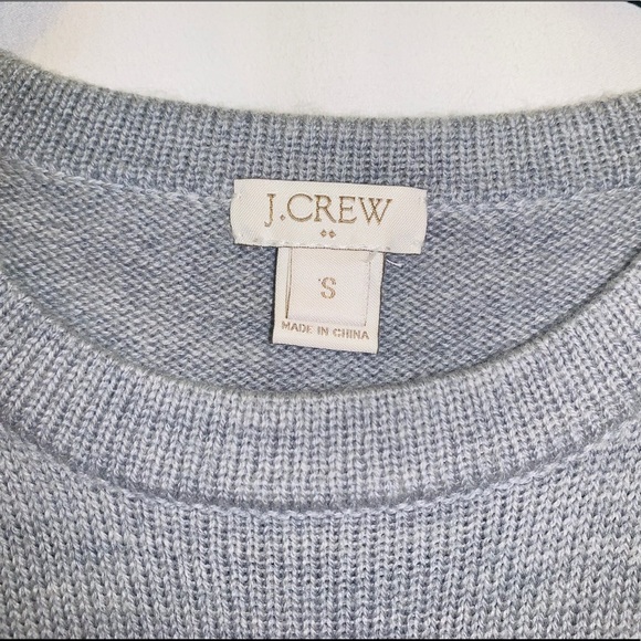 J Crew Grey Merino Leather Pocket Sweater :: S - Picture 4 of 4